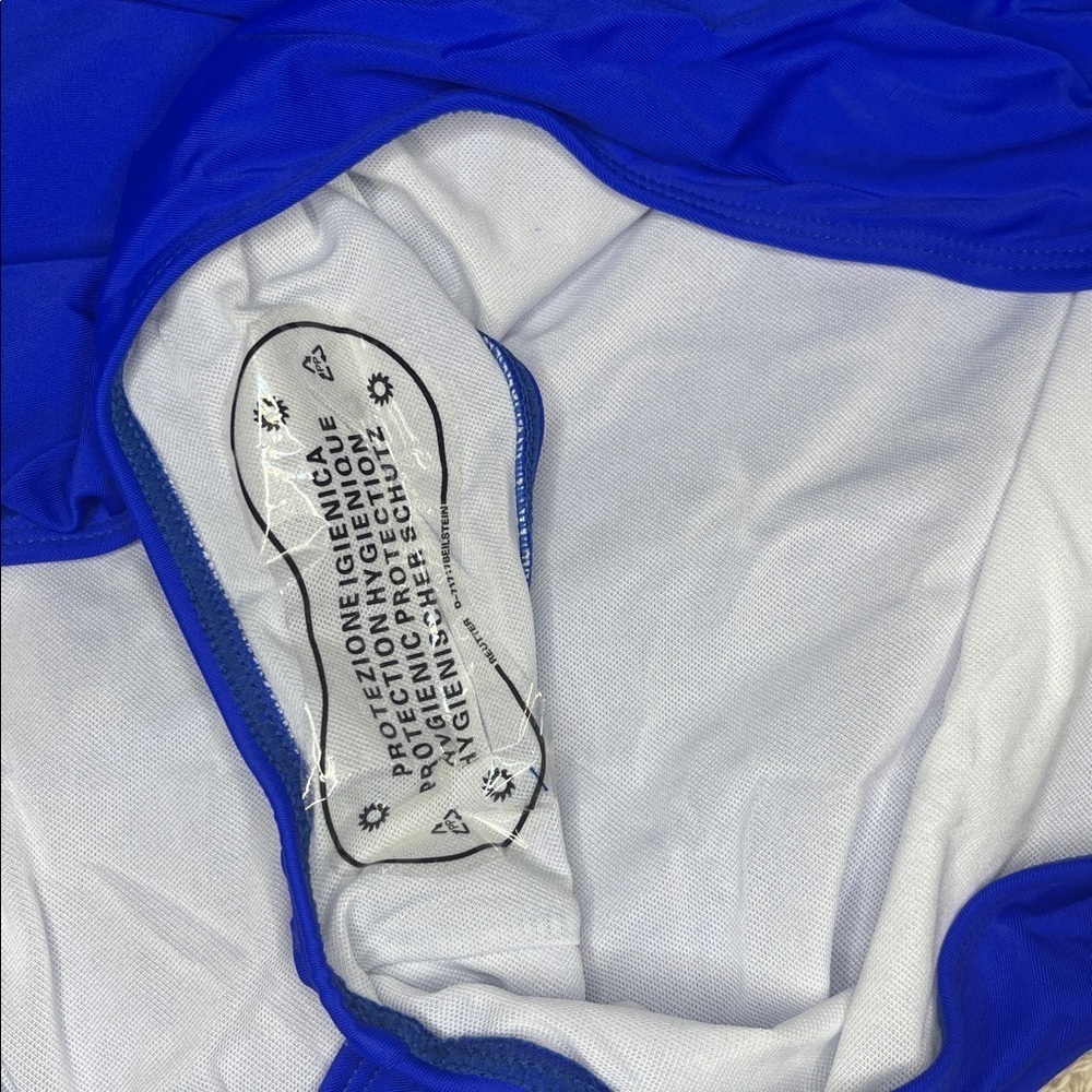 SEBOWEL BLUE Short Sleeve Zip Front Rash Guard One Piece Athletic Swimwear XXL - Picture 9 of 9